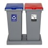 Kosz FLAP BIN 53L szary / pokrywa niebieska / papier 