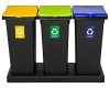 Kosz FLAP BIN 53L czarny / pokrywa żółta / plastik metal 