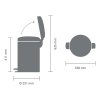 Kosz pedałowy NEWICON 12L Mineral Concrete Grey