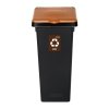 Kosz FLAP BIN 53L czarny / pokrywa brązowa / bio 
