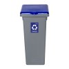 Kosz FLAP BIN 53L szary / pokrywa niebieska / papier 