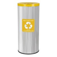 Kosz do segregacji odpadów EKO PRESTIGE 45L plastik i metal ( Stal połysk )