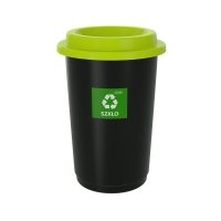 Kosz do segregacji ECO BIN 50L pokrywa zielona SZKŁO