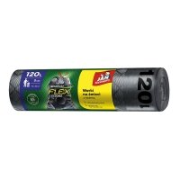 Worki na śmieci Magnum Flex&Strong 120L (8) z taśmą czarne