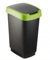 Kosz na śmieci TWIST 25L czarno/zielony 