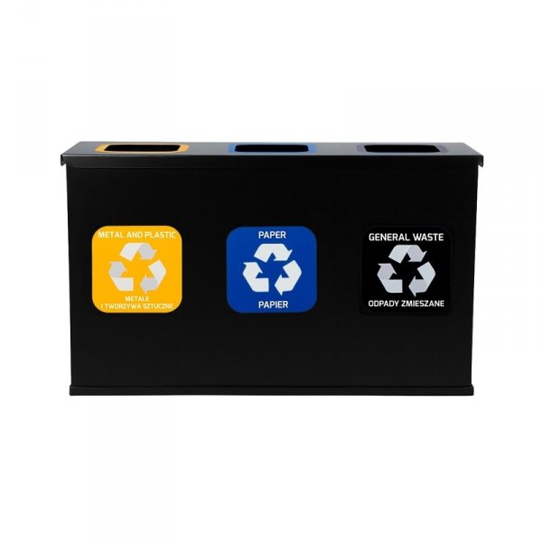 Stacja do segregacji EKO STATION mini 3 strumienie black&amp;black ( 3x12l )