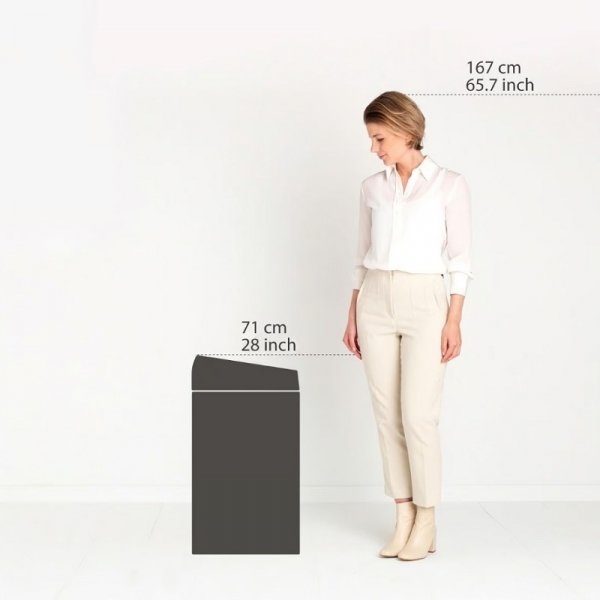 Kosz TOUCH BIN 60L Brilliant Steel / Matt Black
