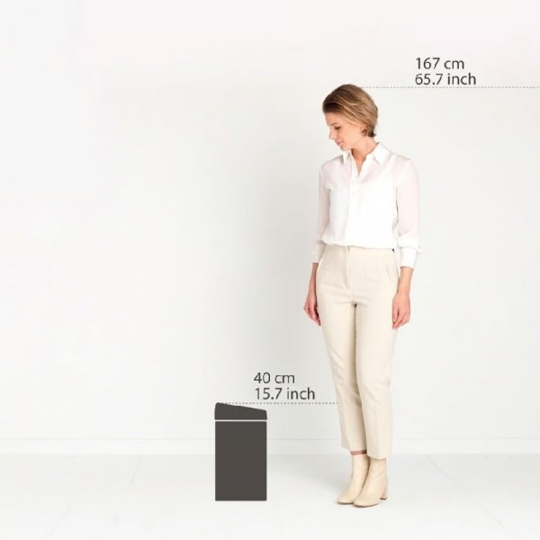 Kosz TOUCH BIN 10L prostokątny Brilliant Steel