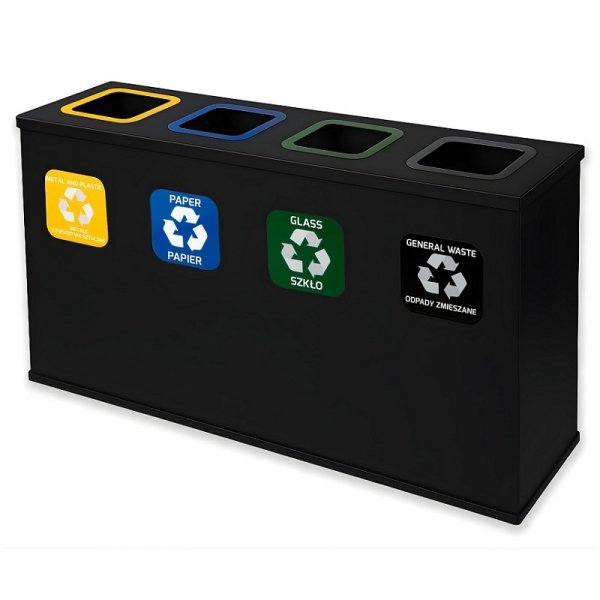 135A_A Stacja do segregacji EKO STATION 4 strumienie black&amp;black ( 4x60l )
