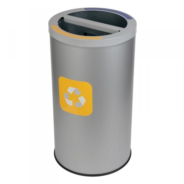 Kosz do segregacji odpadów STREAM BIN DUO 2x30L szary z wkładami