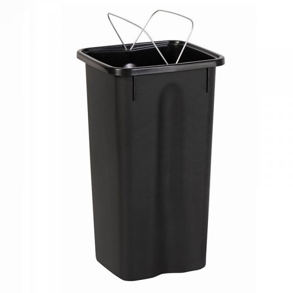 Kosz FLAP BIN 75L czarny / pokrywa żółta / plastik metal 