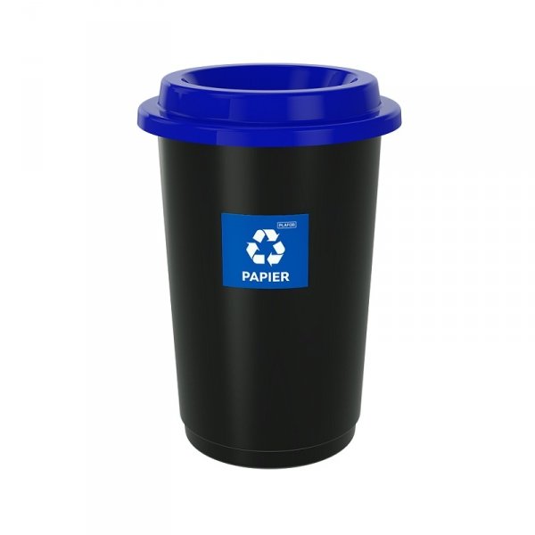 650-03 Kosz do segregacji ECO BIN 50L pokrywa niebieska PAPIER