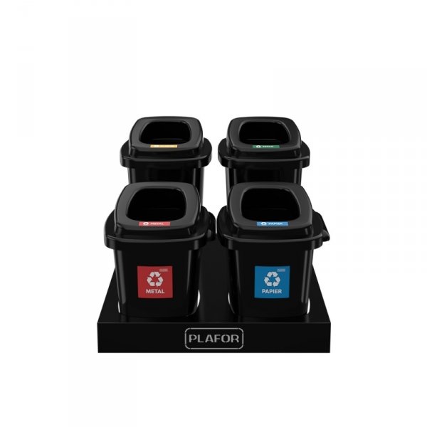 Kosz do segregacji SORT BIN 45L  Czarny plus komplet 6 etykiet