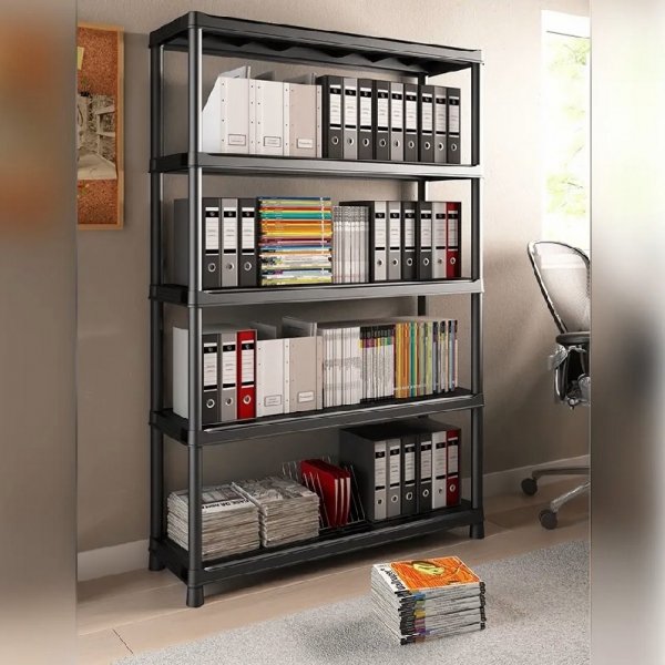 Regał magazynowy KIS PLUS 120/5 czarny – 5 półek | Kod 240622