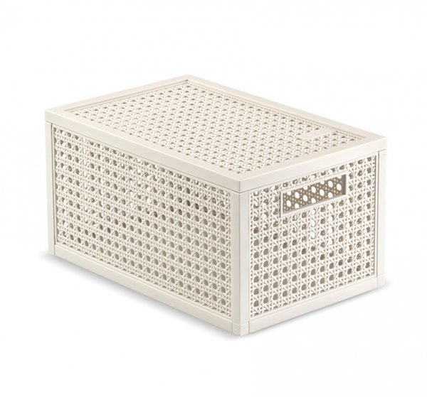 kod 264000 - Koszyk KAYA S 7L z pokrywą – kosz do przechowywania, organizer kremowy