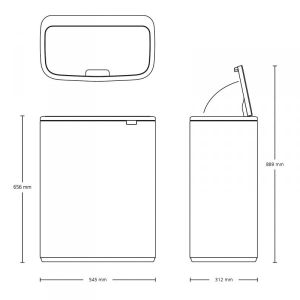 Kosz TOUCH BIN BO 2x30L Soft Grey