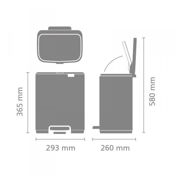Kosz pedałowy BO 12L White