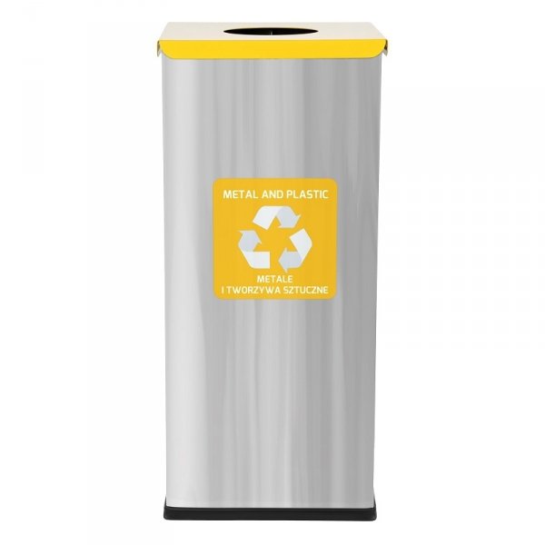 Kosz do segregacji odpadów EKO SQUARE PRESTIGE 60L plastik i metal