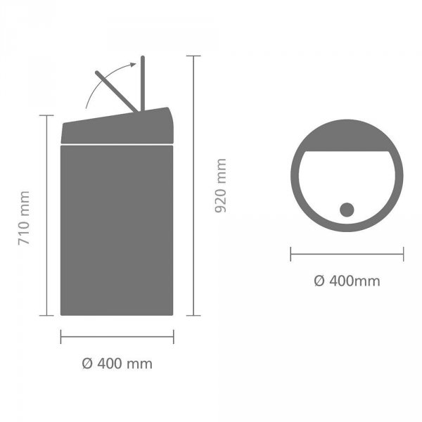 Kosz TOUCH BIN 60L Matt Black / Matt Steel FPP