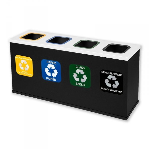 135miniA_E - Stacja do segregacji EKO STATION mini 4 strumienie black&amp;white ( 4x12l )