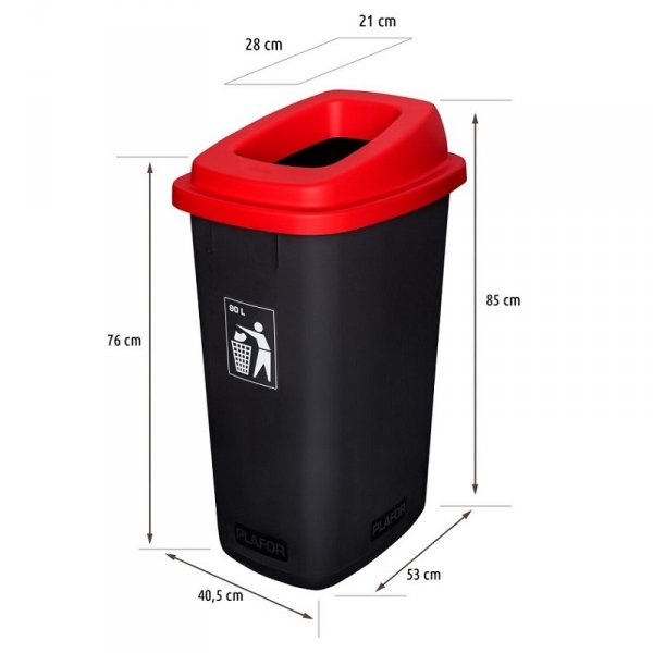Kosz do segregacji SORT BIN 90L Czarny plus komplet 6 etykiet
