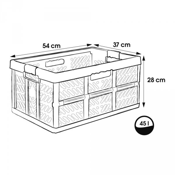 Kosz składany Profi-Klappbox 45L czarny