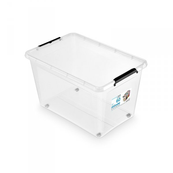 Pojemnik SimpleStore Box 60L z klipsami i kółkami 