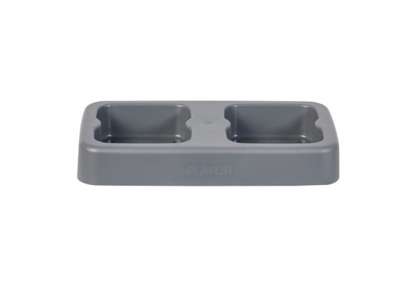 Kosz FLAP BIN 75L szary / pokrywa żółta / plastik metal 