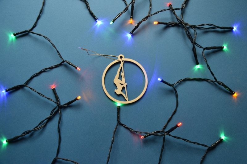 Set of 9 Wooden Pole Dance Christmas Ornaments