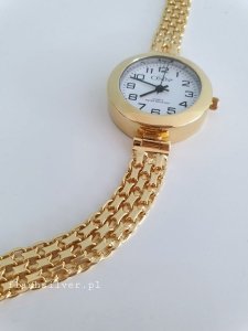 Złocony zegarek ze srebra 925 kod 5010