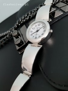 Damski zegarek ze srebra zdobiona bransoleta kod 11