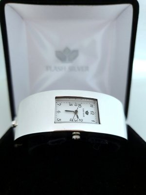 Zegarek ze srebra pełna gruba bransoleta 
