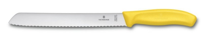 Nóż do pieczywa Victorinox Fibrox - Ergonomiczna antypoślizgowa rękojeść, ząbkowane ostrze do chleba - 21 cm - 6.8636.21L8B