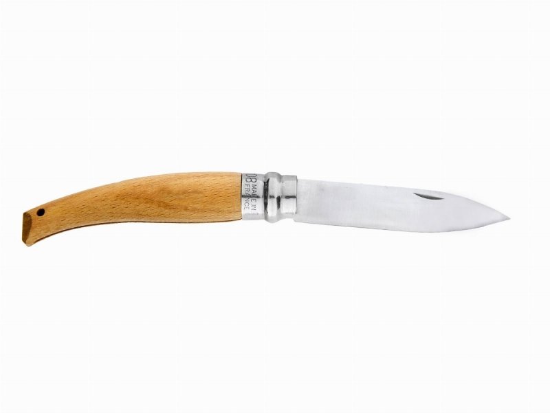 Nóż Opinel 8 Ogrodniczy - Stal nierdzewna Sandvik, blokada Virobloc, ergonomiczny uchwyt bukowy - 8,5 cm - Opinel