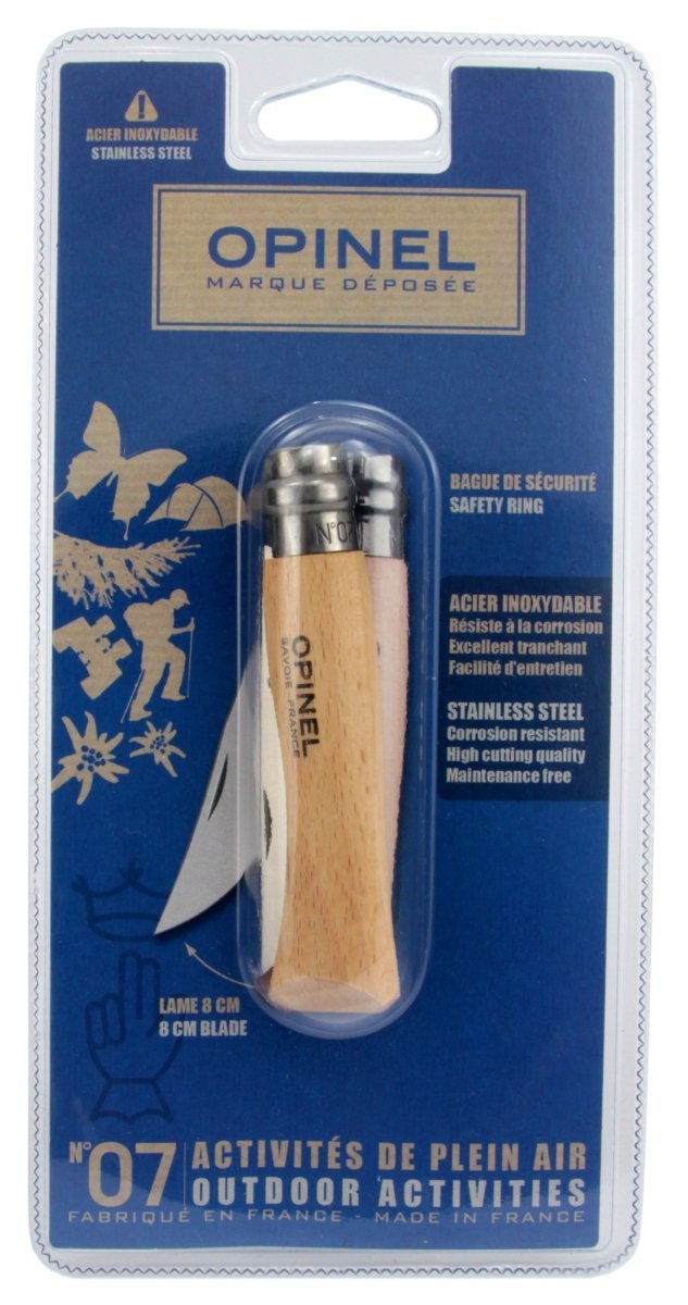 Nóż Opinel 7 inox buk w blistrze