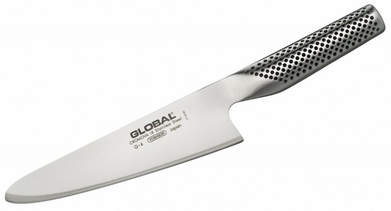Nóż do plastrowania Global G-6 - Ostrze z stali CROMOVA 18, ergonomiczna rękojeść, precyzyjne krojenie mięsa i ryb - 18 cm - Global