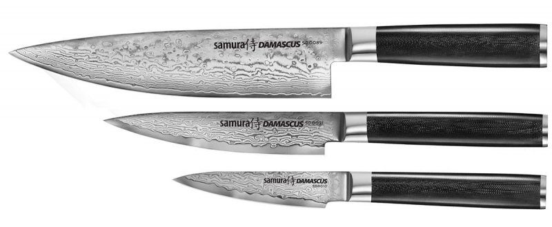 Samura Damascus zestaw 3 noży Szef Utility Paring