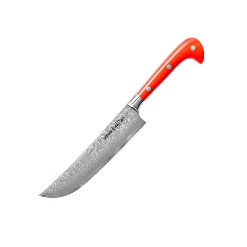 Samura Sultan Nóż Uniwersalny Czerwony – Stal Damasceńska, Rękojeść G-10