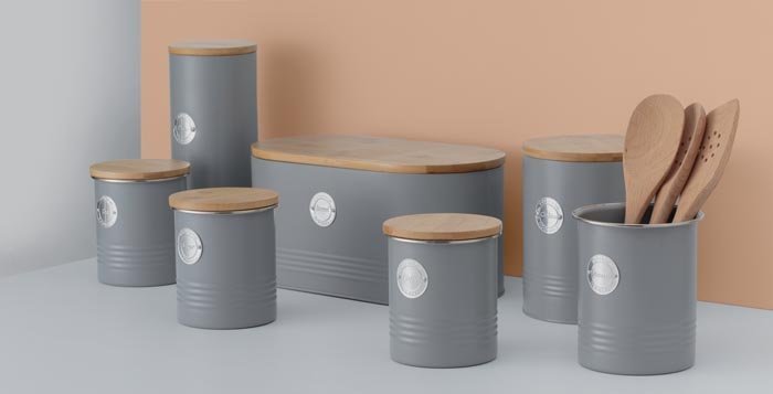 TYP-  Pojemnik na narzędzia kuchenne,szary, Living