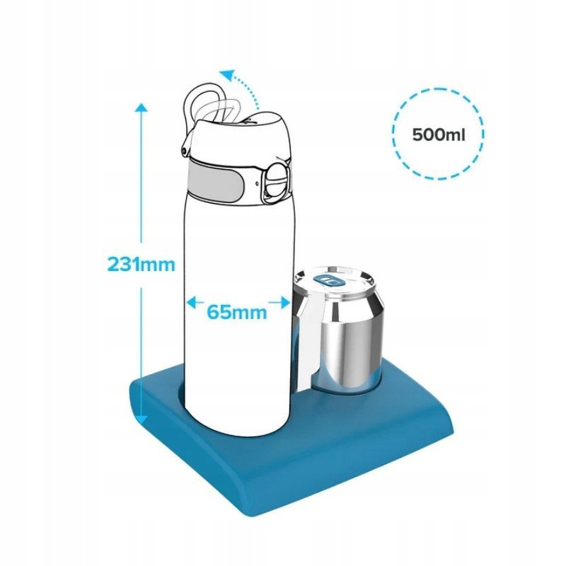 Butelka Ion8 Airplanes 500ml, ekologiczna, Recyclon, z ustnikiem