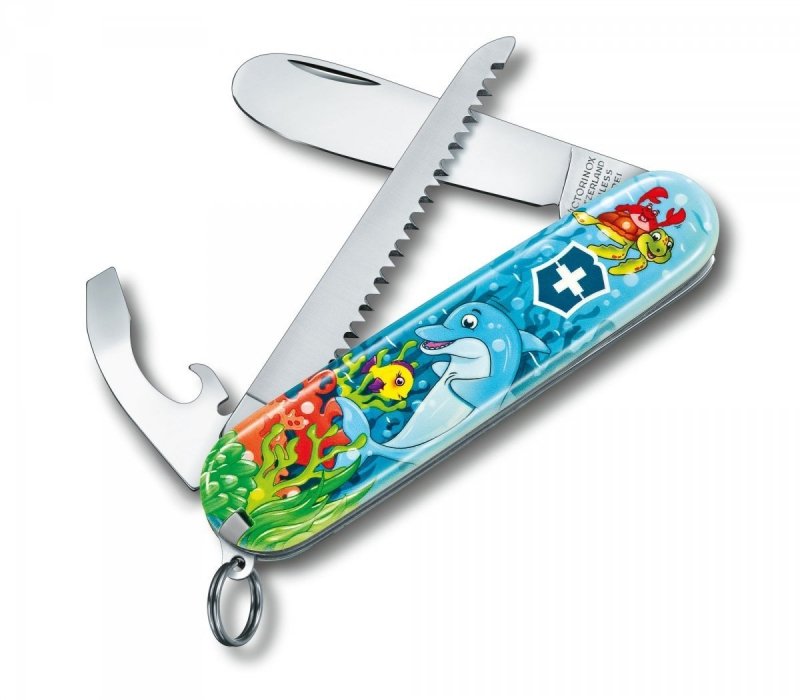 Zestaw dla dzieci scyzoryk My First Victorinox, zwierzęca edycja DELFIN „Skip“ 0.2373.E1