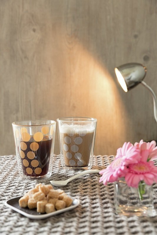 Zak! - Zestaw 2 szklanek 75ml z łyżeczkami, złoty