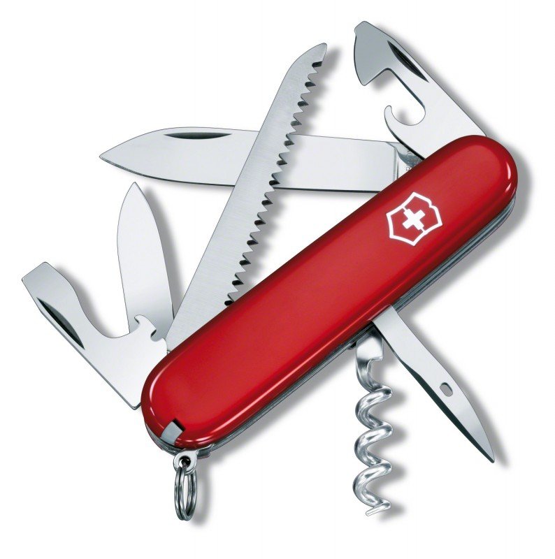 Victorinox Camper 1.3613 - Do kempingu, 13 funkcji, korkociąg, piła, otwieracz do puszek - 91 mm - Czerwony
