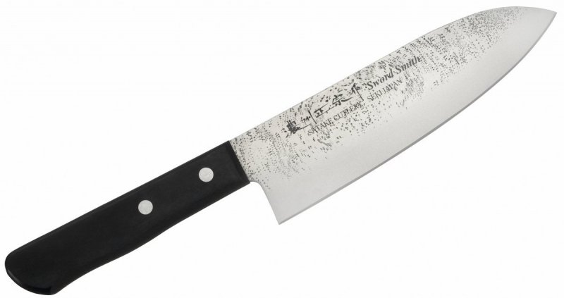 Nóż Santoku 17 Cm Satake Nashiji Black Pakka uniwersalny
