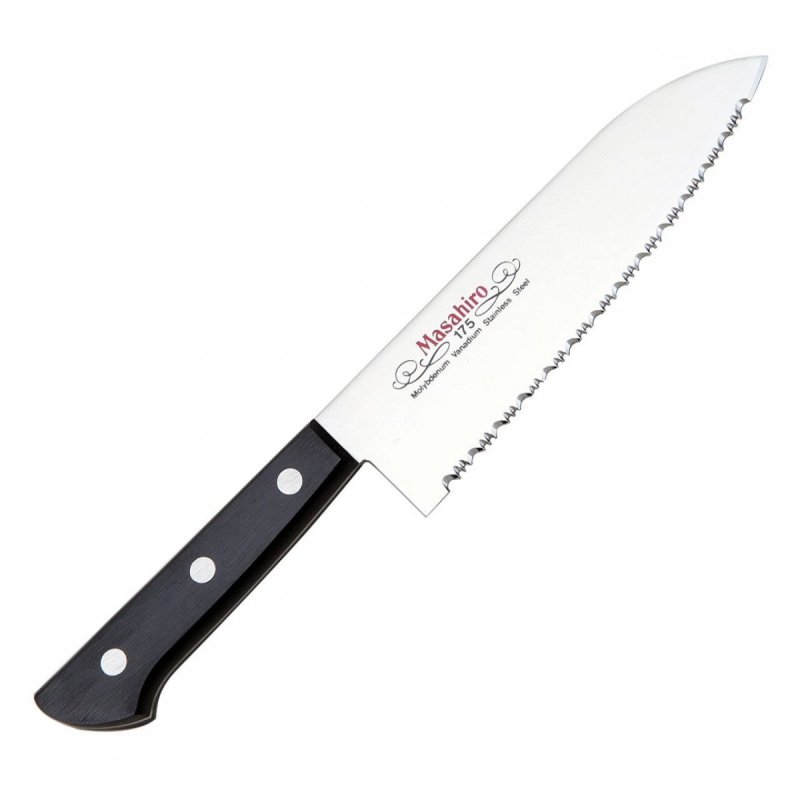 Nóż Masahiro BWH Santoku Wave Edge 165mm