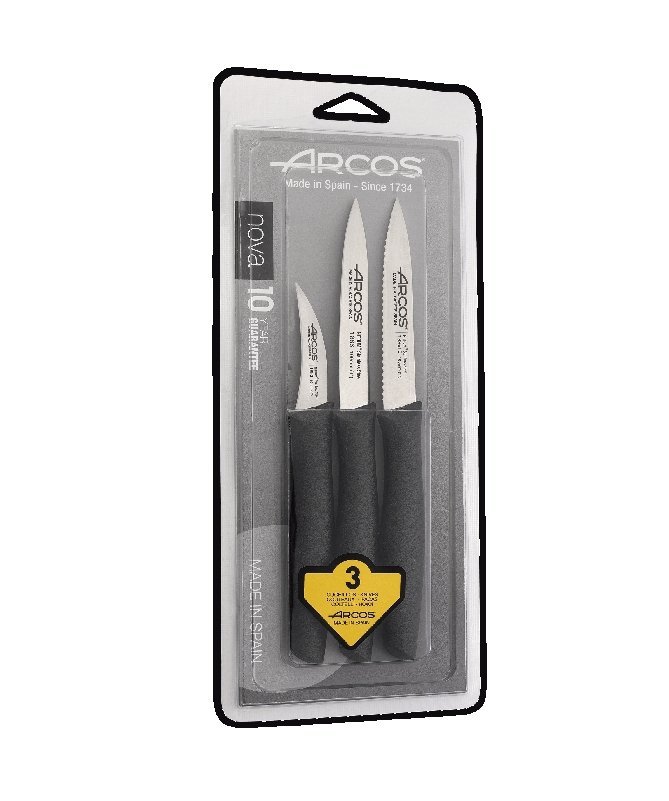 Zestaw 3 nożyków (czarne) NOVA Arcos
