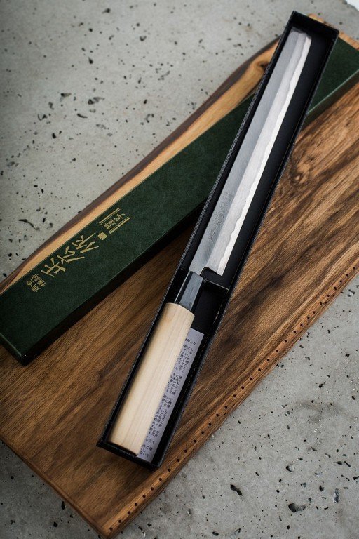 Masahiro Bessen Takohiki 20,5cm do Sushi Węglowa Ostra