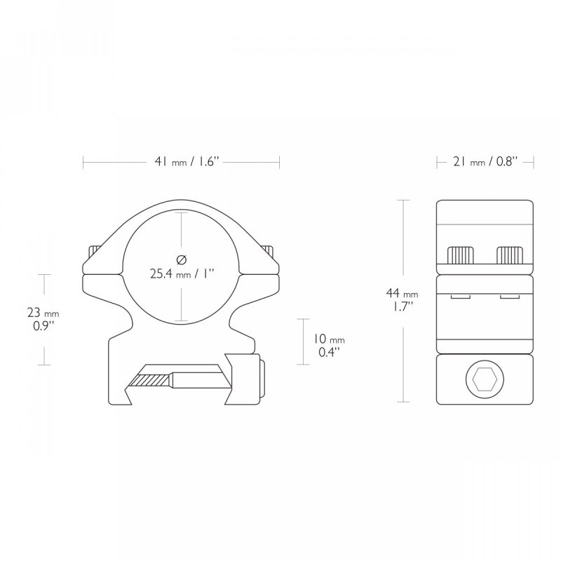 Montaż lunety Hawke Match średni 1" Weaver