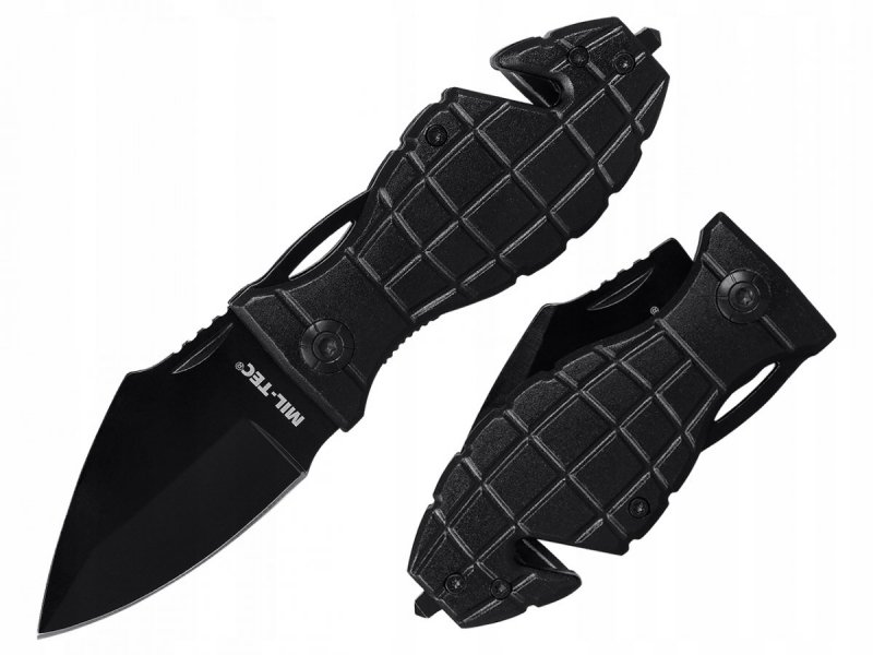 NÓŻ Ratowniczy MilTec Rescue Granat Składany Czarny