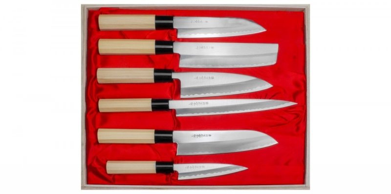 Satake Yoshimitsu Zestaw 6 Noży, uniwersalny Zestaw